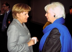 Jóhanna Sigurðardóttir og Angela Merkel